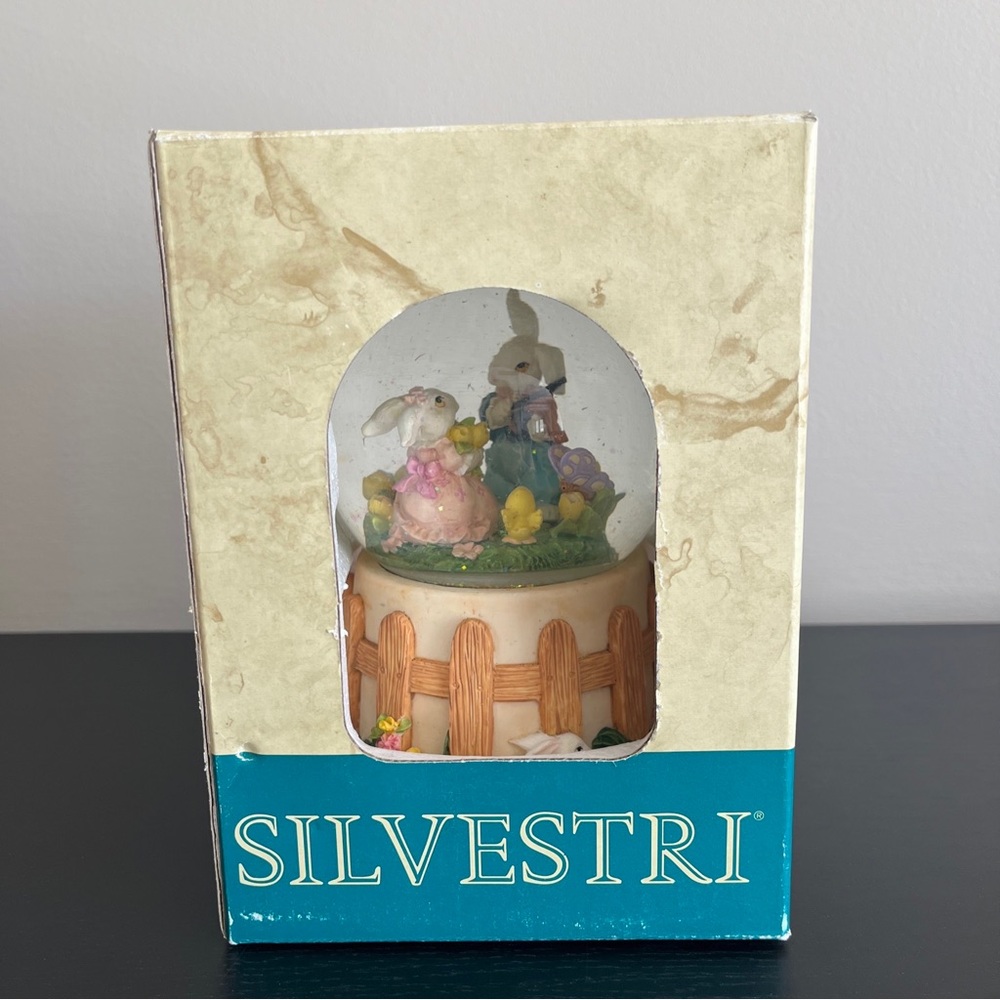 Silvestri Bunny Cellist Water Globe Rare Vintage - Picture 10 of 10